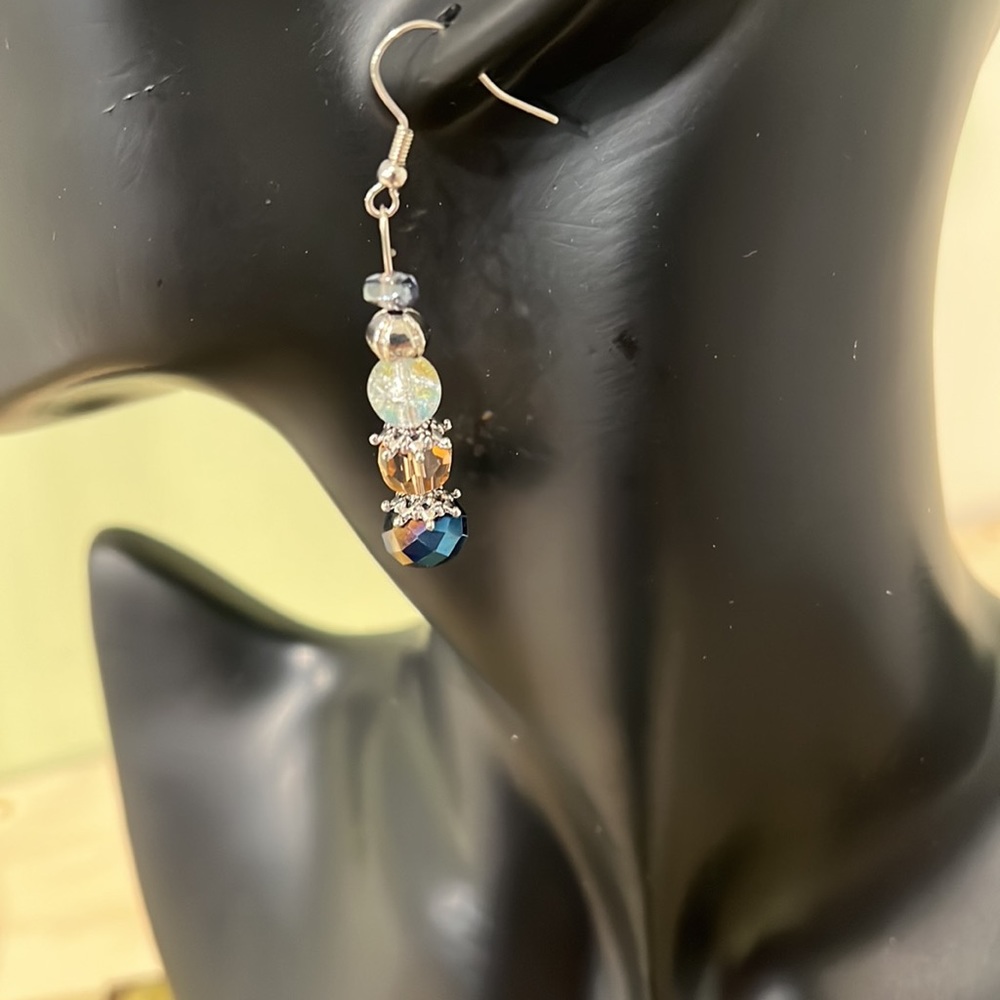 Handcrafted Multi Color Dangle Earrings - Picture 2 of 6